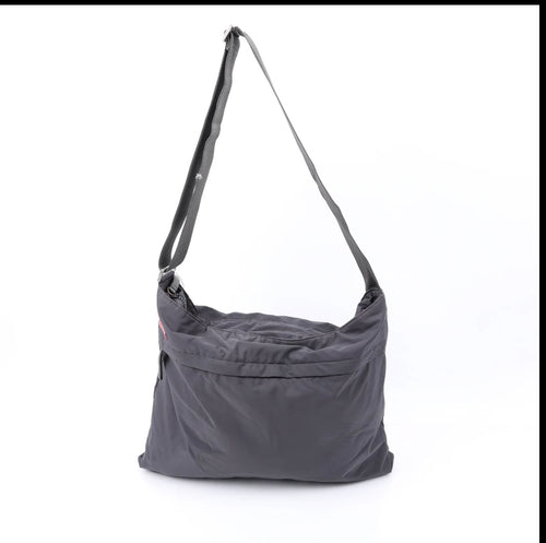 Burberry Black Nylon Messenger Crossbody Bag with Silver Hardware