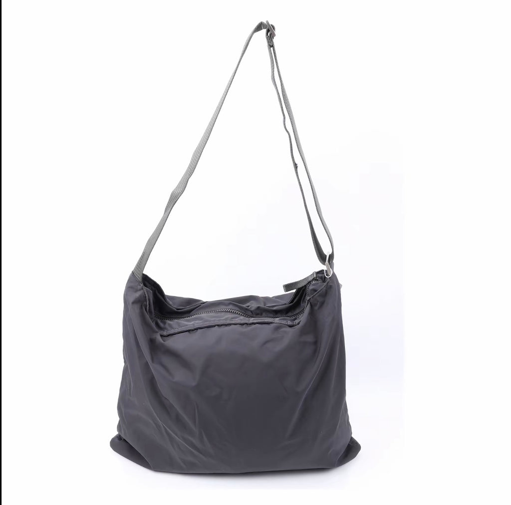 Burberry Black Nylon Messenger Crossbody Bag with Silver Hardware