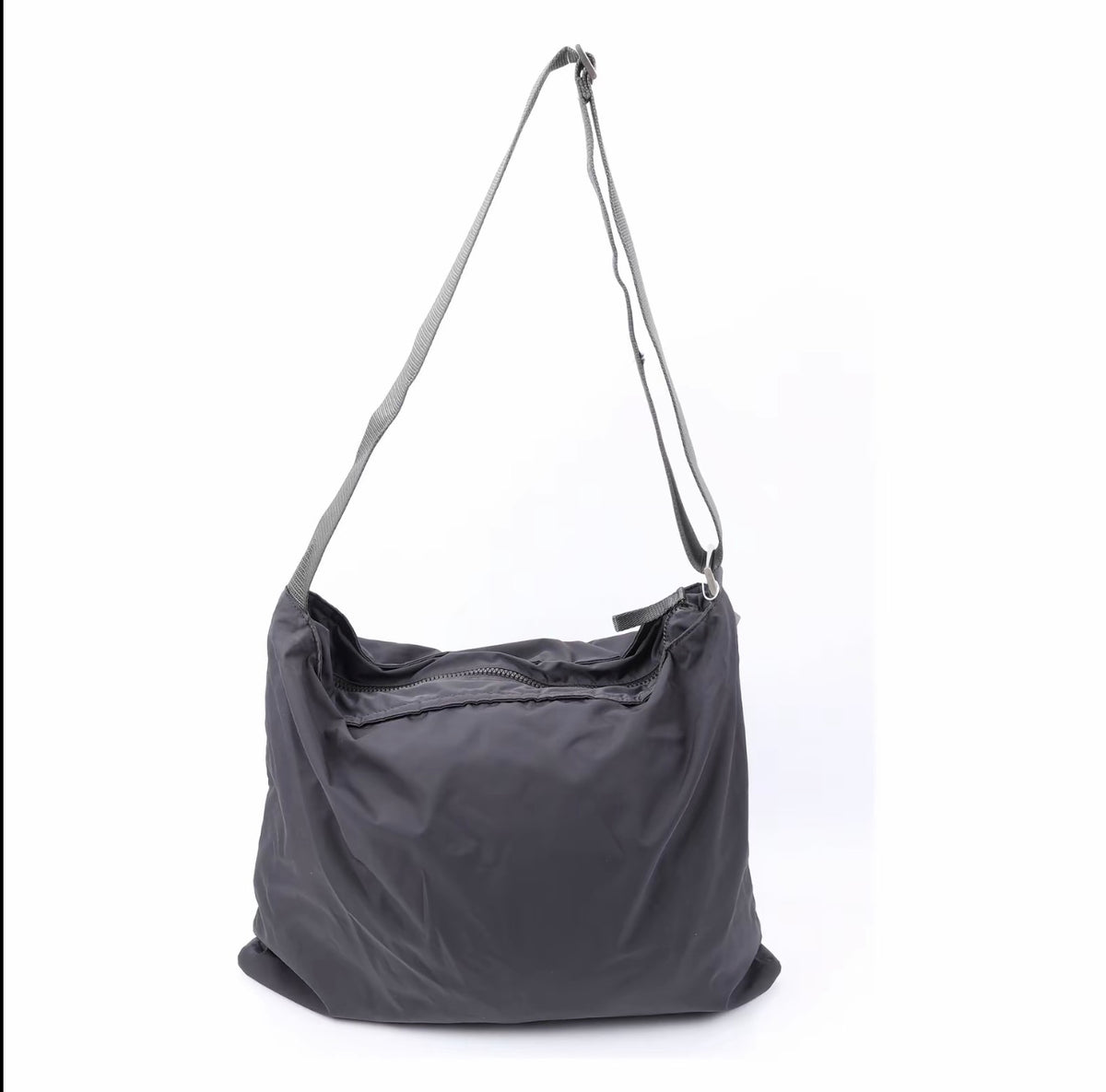 Burberry Black Nylon Messenger Crossbody Bag with Silver Hardware